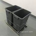 Cocina 2*35L Bin de desechos de plástico